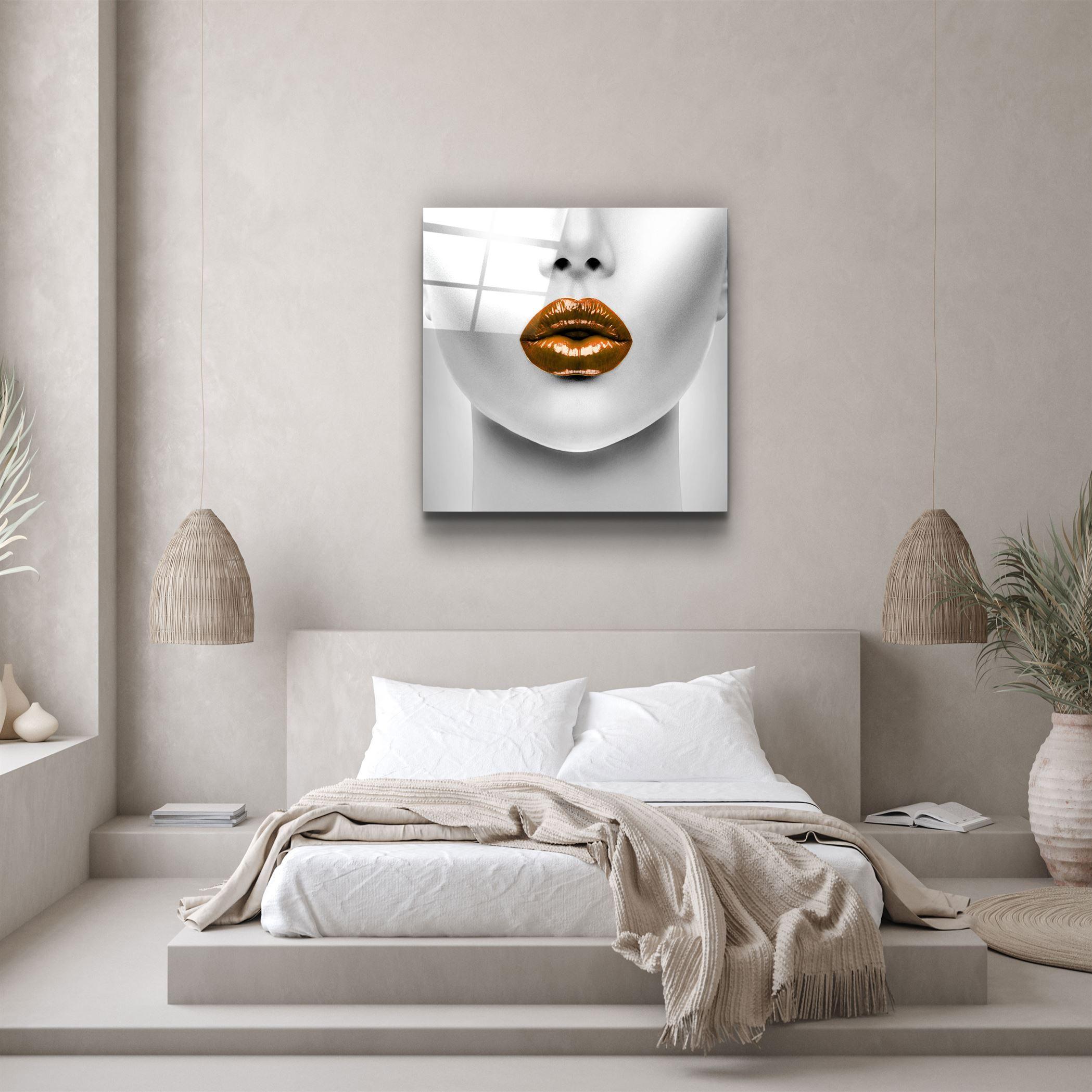・"Orange Lips"・Glass Wall Art - ArtDesigna Glass Printing Wall Art