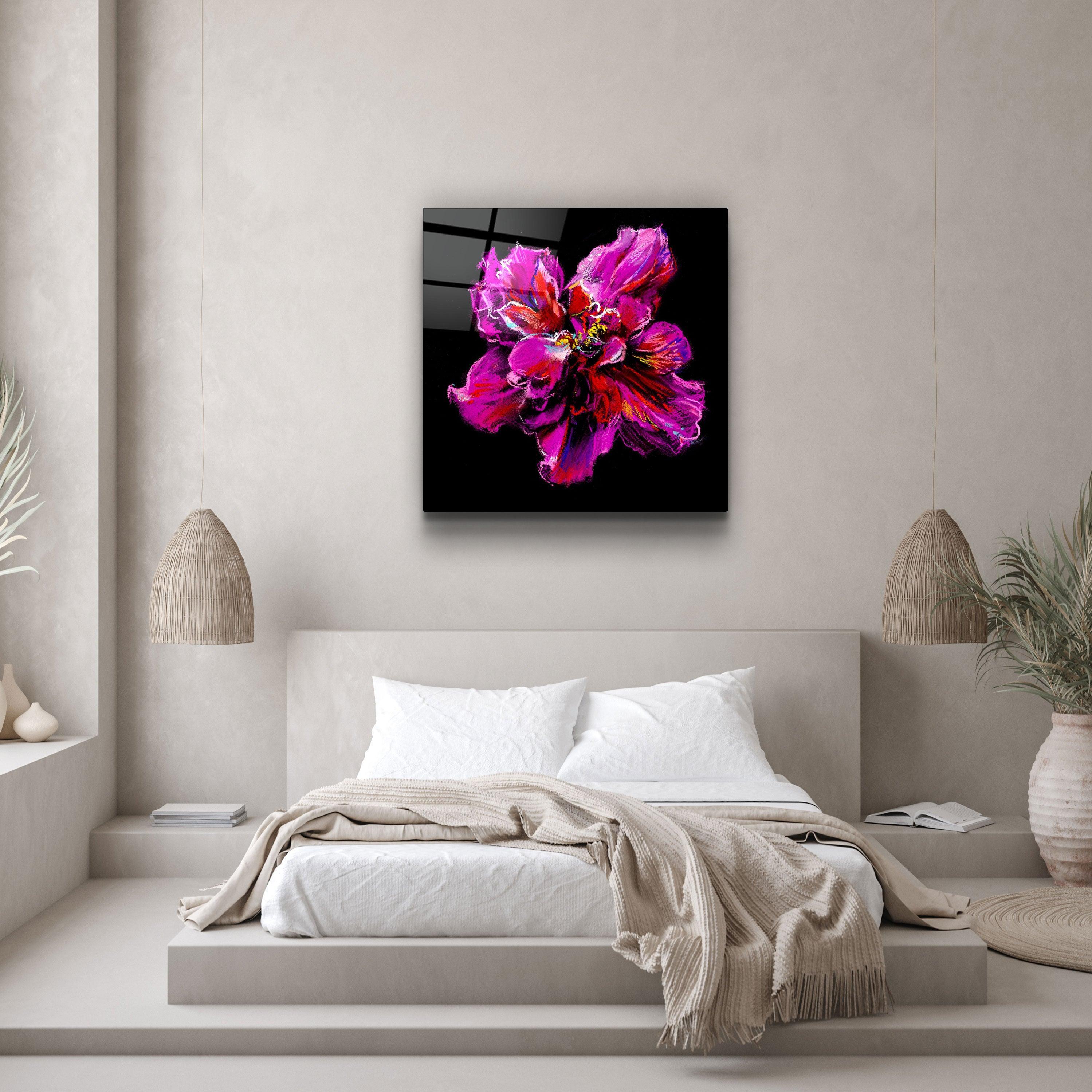 ・"Abstract Purple Flower"・Glass Wall Art - ArtDesigna Glass Printing Wall Art