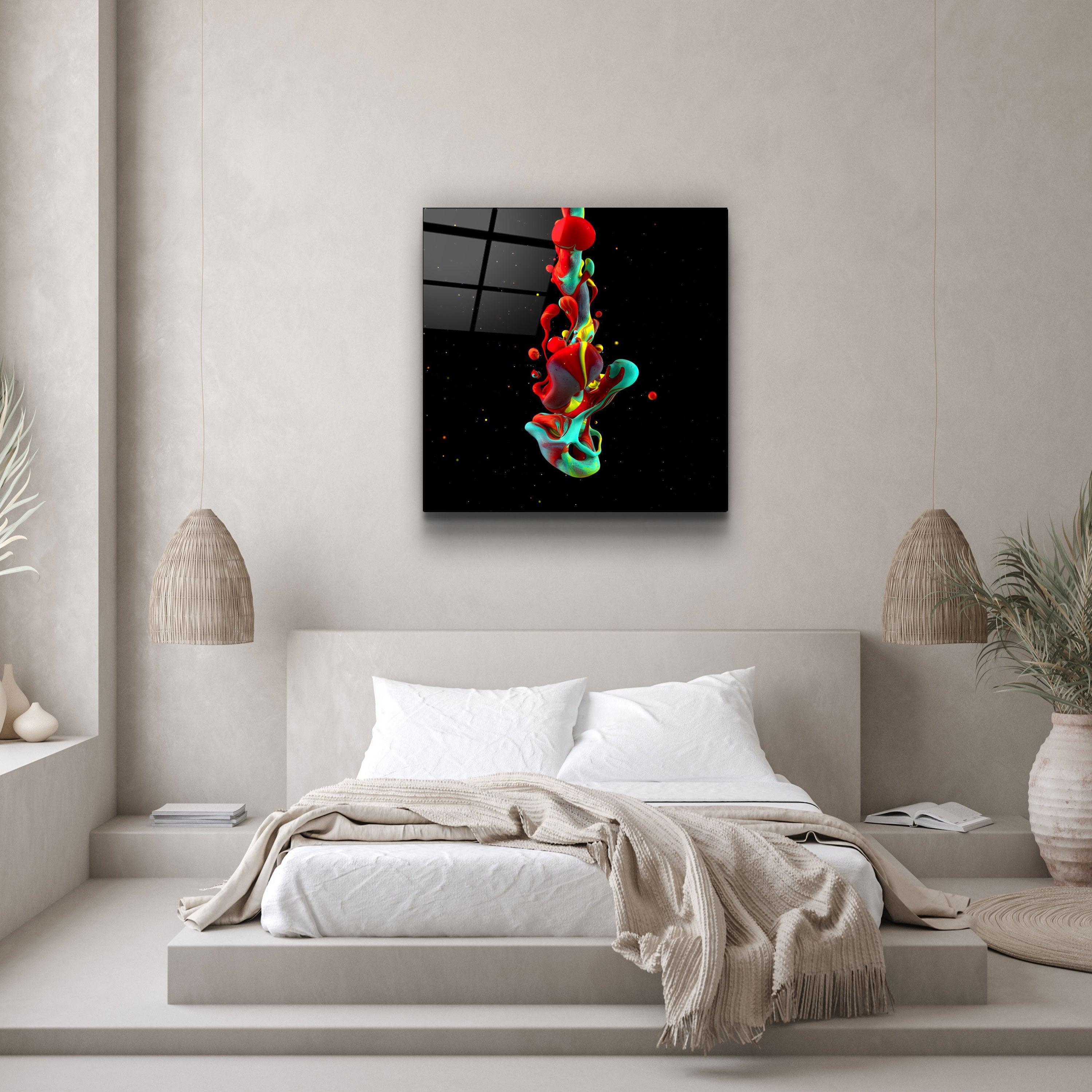 ・"Abstract Colorful Paint"・Glass Wall Art - ArtDesigna Glass Printing Wall Art