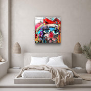 ・"Abstract Colorful Portrait"・Glass Wall Art - ArtDesigna Glass Printing Wall Art