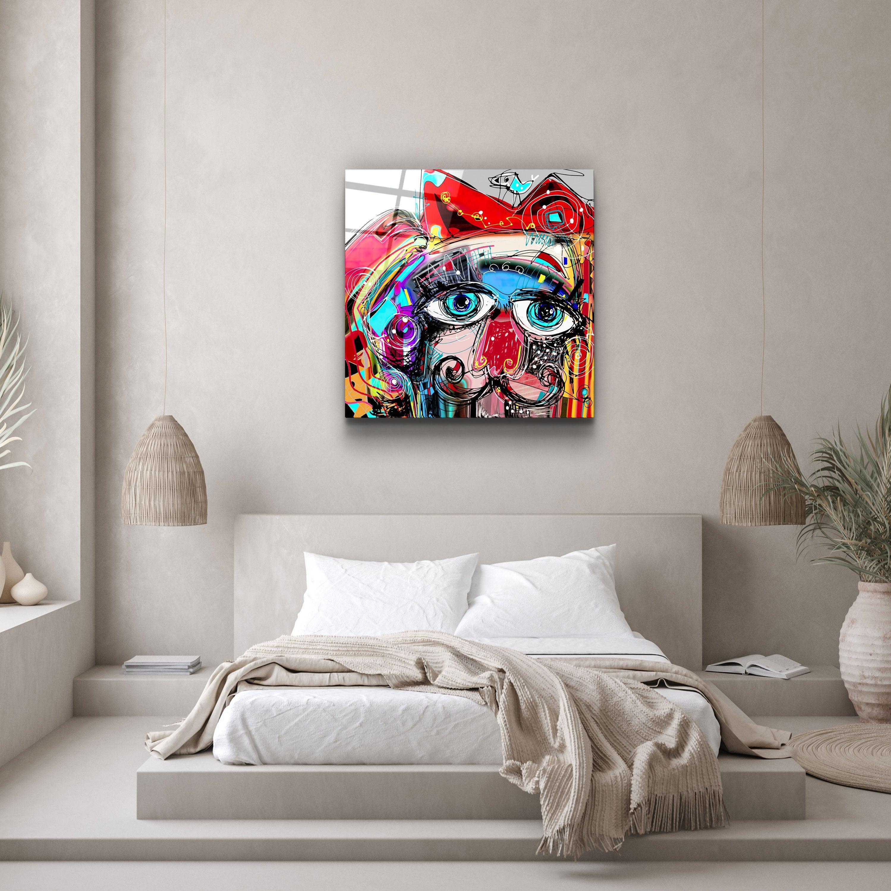 ・"Abstract Colorful Portrait"・Glass Wall Art - ArtDesigna Glass Printing Wall Art