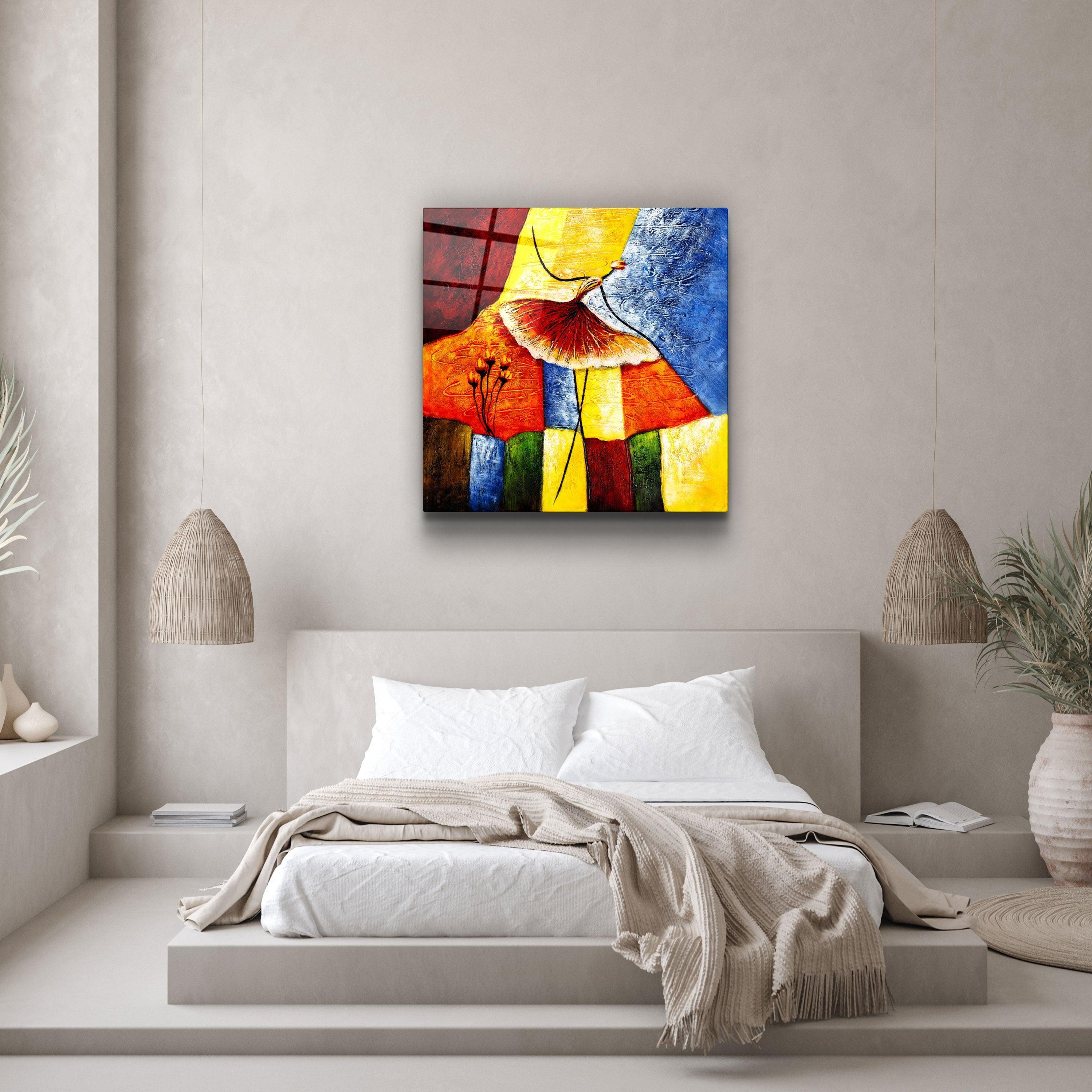 ・"Abstract Colorful Ballerina"・Glass Wall Art - ArtDesigna Glass Printing Wall Art