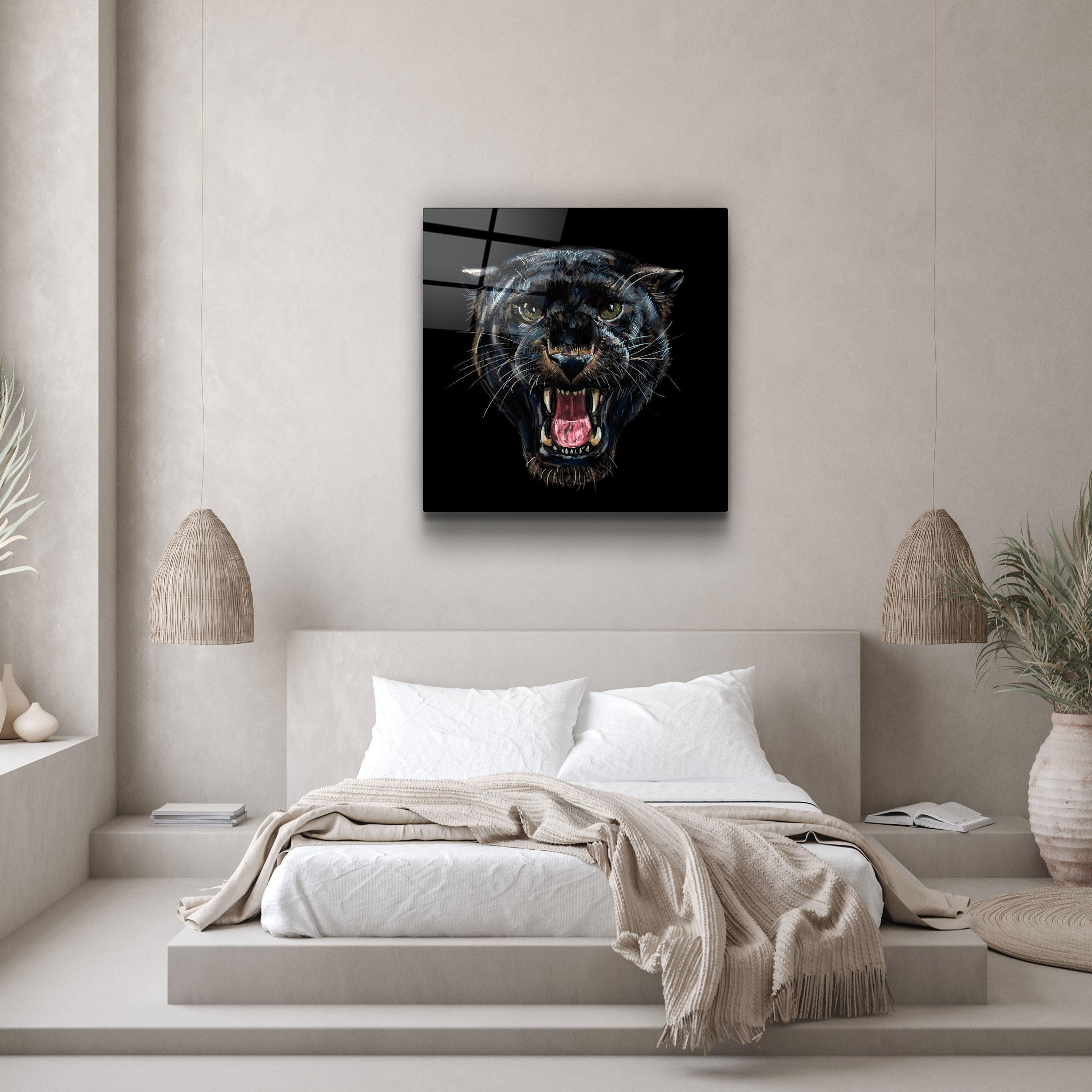 ・"Wild Panther"・Glass Wall Art - ArtDesigna Glass Printing Wall Art