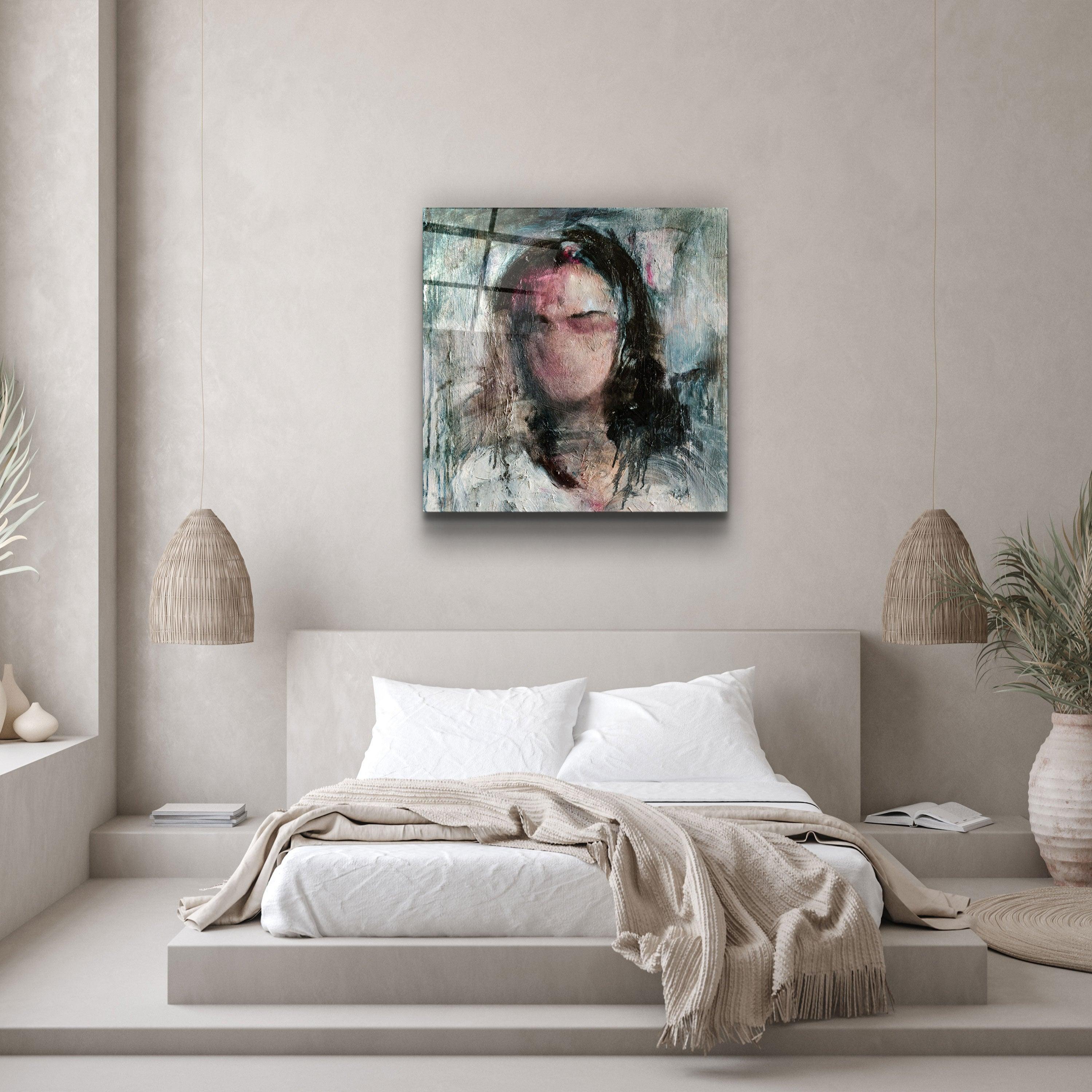 ・"Abstract Woman Oil Painting"・Glass Wall Art - ArtDesigna Glass Printing Wall Art