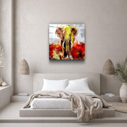 ・"Abstract Colorful Elephant"・Glass Wall Art - ArtDesigna Glass Printing Wall Art