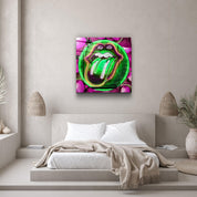 ・"The Green Pill For a Fun"・Glass Wall Art - ArtDesigna Glass Printing Wall Art