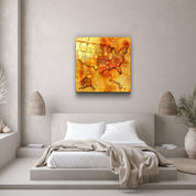 Vintage US Florida map glass wall art by Artdesigna featuring detailed state design on clear glass.