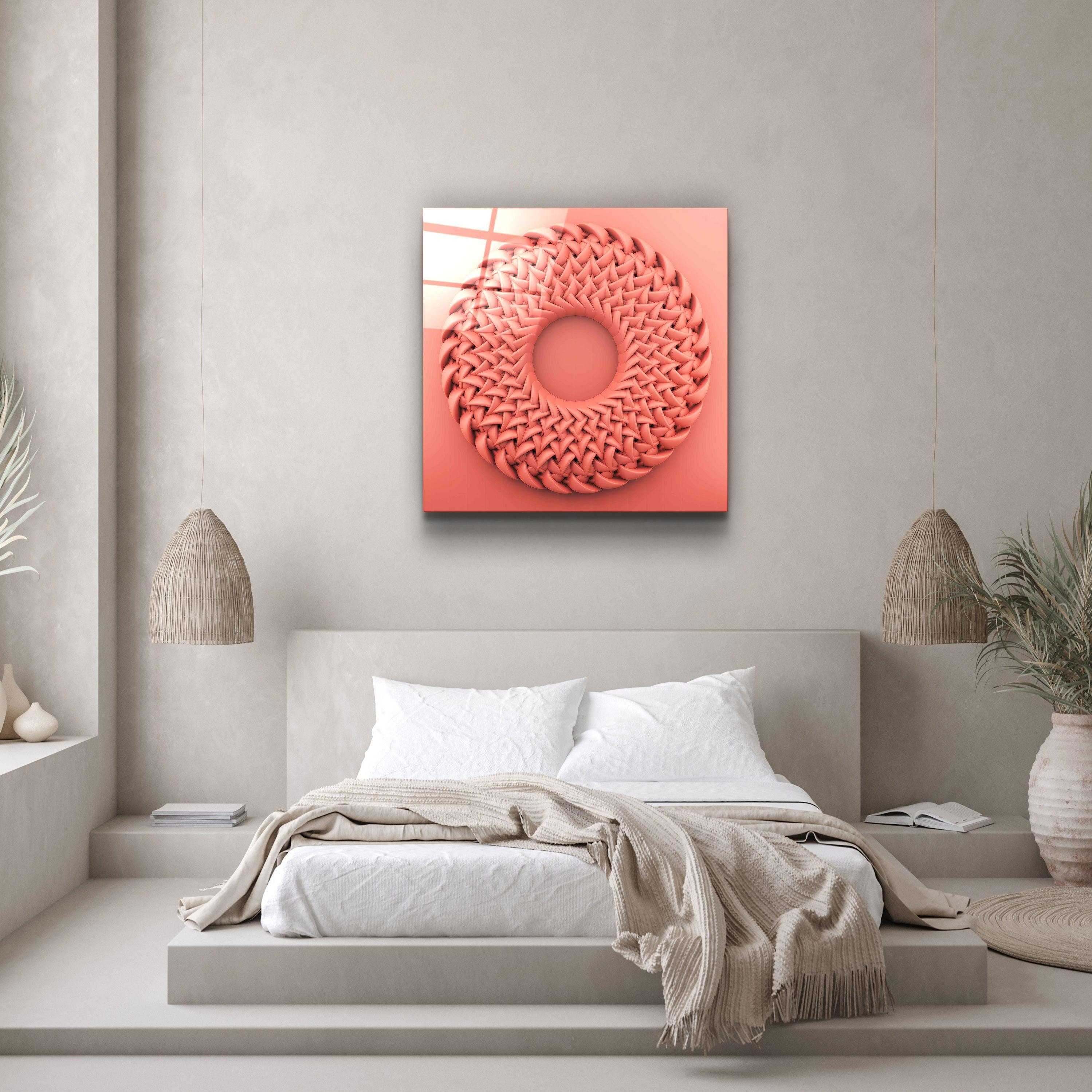 ."Abstract Circular Knitting V3". Designer's Collection Glass Wall Art - ArtDesigna Glass Printing Wall Art
