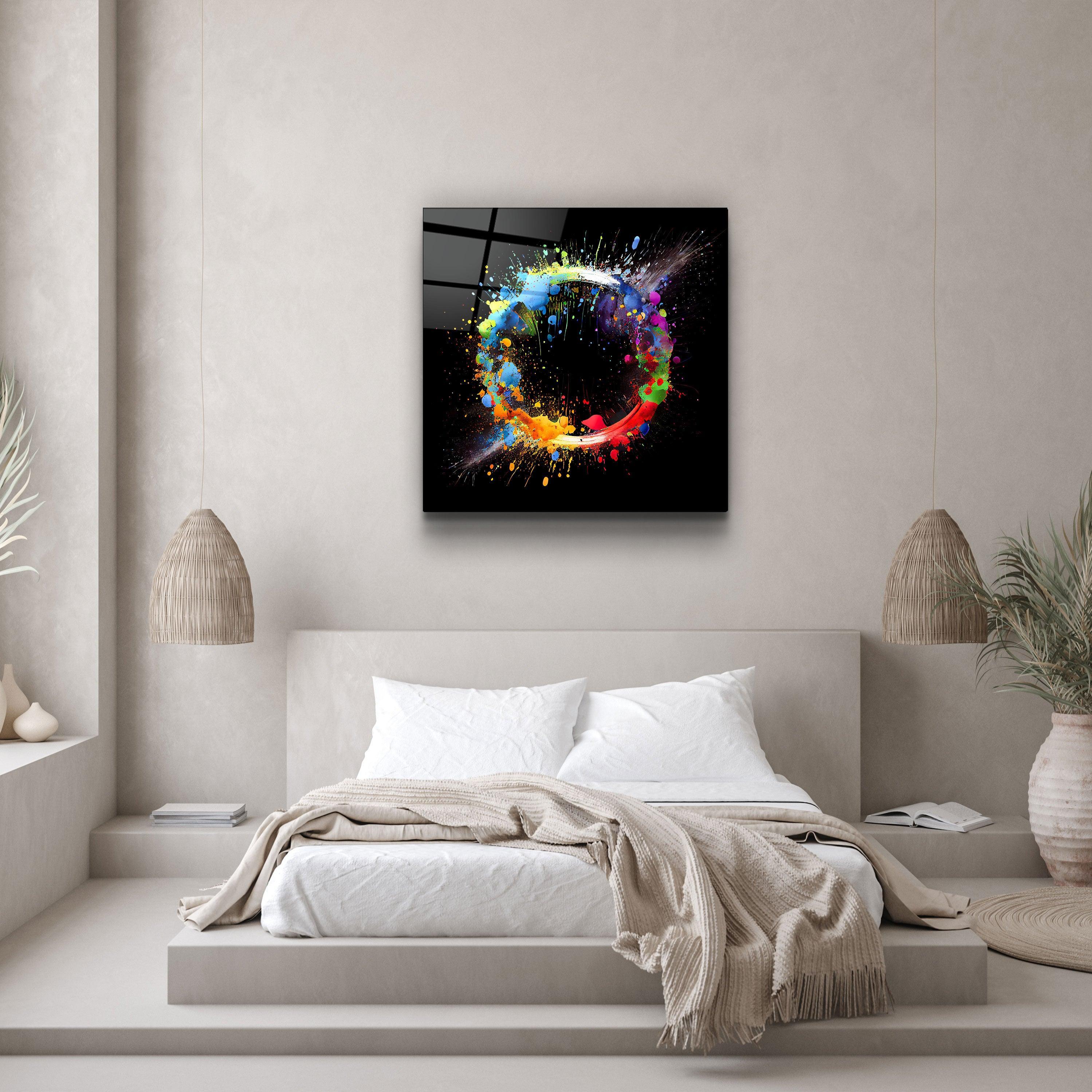 ."Paint Splash Ring". Designer's Collection Glass Wall Art - ArtDesigna Glass Printing Wall Art
