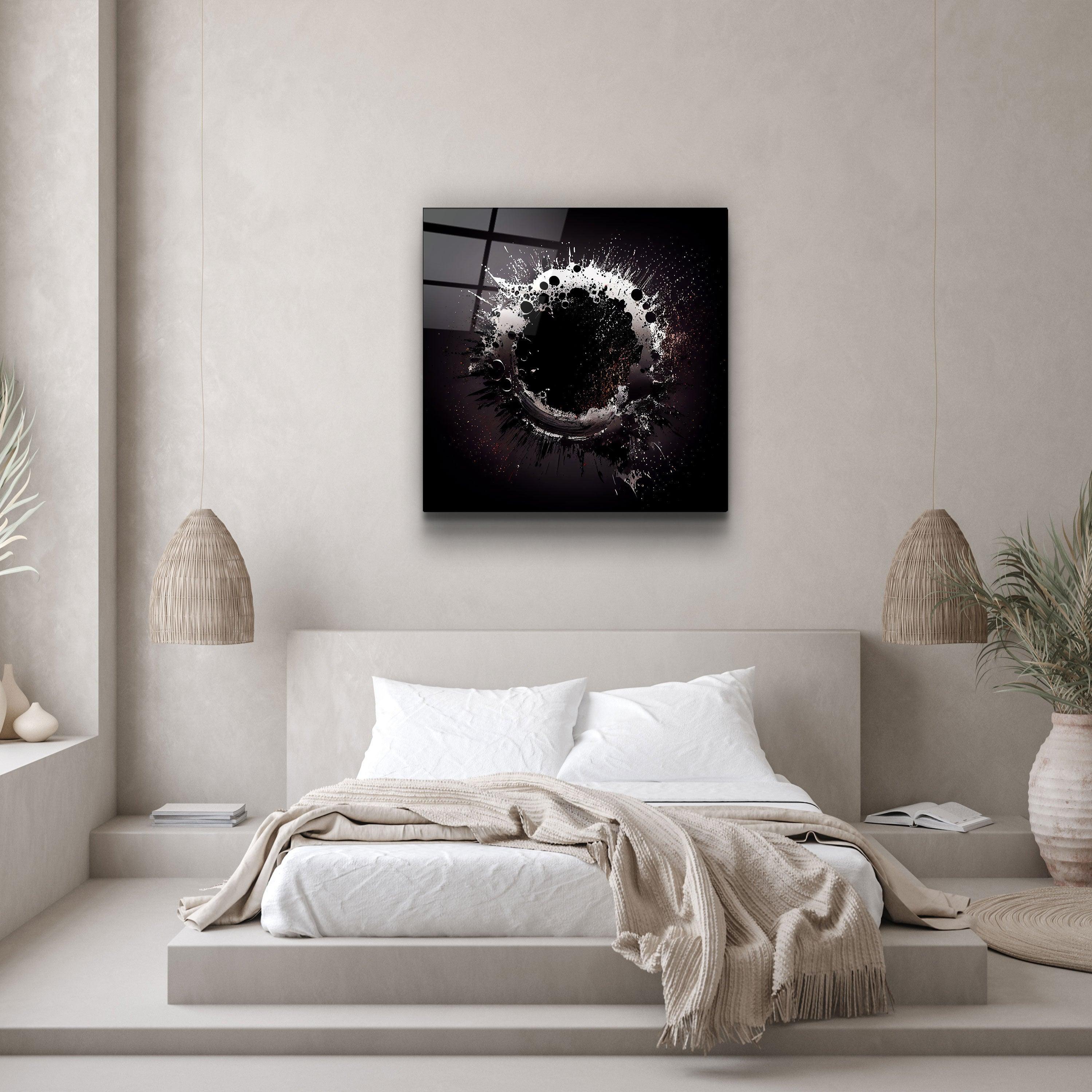 ."Paint Splash Ring-Grey". Designer's Collection Glass Wall Art - ArtDesigna Glass Printing Wall Art