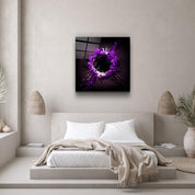 ."Paint Splash Ring-Purple". Designer's Collection Glass Wall Art - ArtDesigna Glass Printing Wall Art