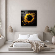 ."Paint Splash Ring-Yellow". Designer's Collection Glass Wall Art - ArtDesigna Glass Printing Wall Art