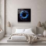 ."Paint Splash Ring-Blue". Designer's Collection Glass Wall Art - ArtDesigna Glass Printing Wall Art