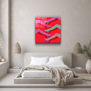 ."Legs with Retro Socks". Contemporary Collection Glass Wall Art - ArtDesigna Glass Printing Wall Art