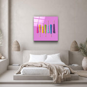."Sweet Sticks Retro". Contemporary Collection Glass Wall Art - ArtDesigna Glass Printing Wall Art