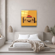 ."Retro Suitcase". Contemporary Collection Glass Wall Art - ArtDesigna Glass Printing Wall Art