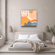 ."Terracota Abstract Flowers V1". Designer's Collection Glass Wall Art - ArtDesigna Glass Printing Wall Art