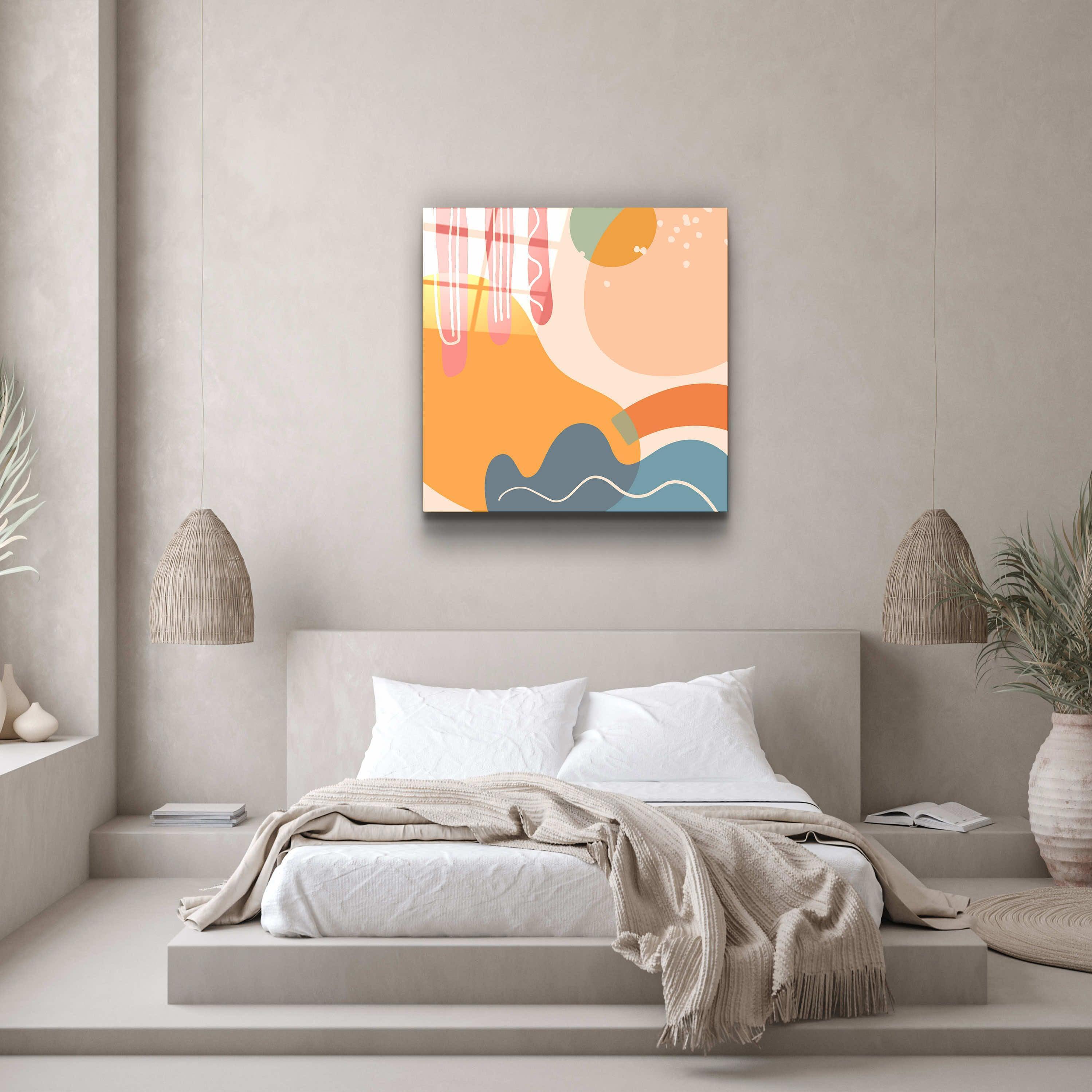 ."Terracota Abstract Flowers V1". Designer's Collection Glass Wall Art - ArtDesigna Glass Printing Wall Art