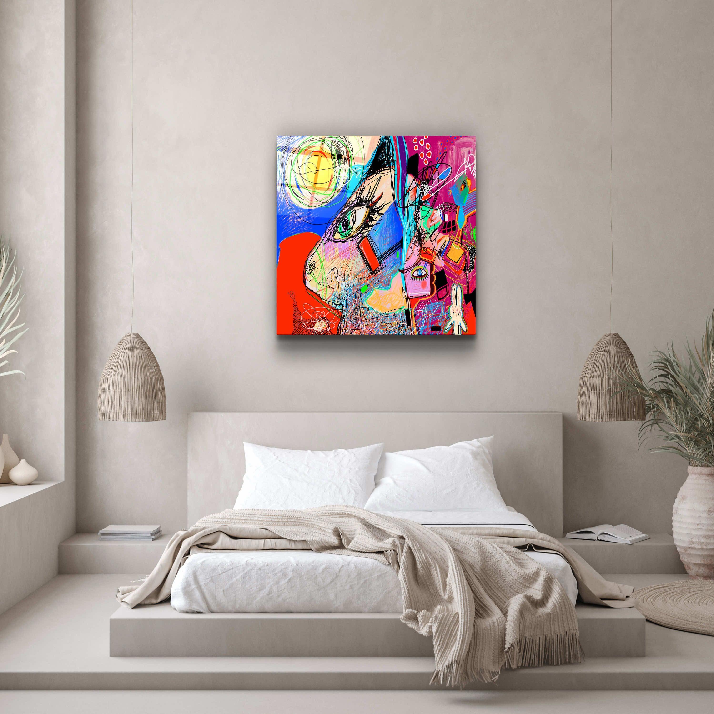 ."Rabbit Illustration". Designer's Collection Glass Wall Art - ArtDesigna Glass Printing Wall Art