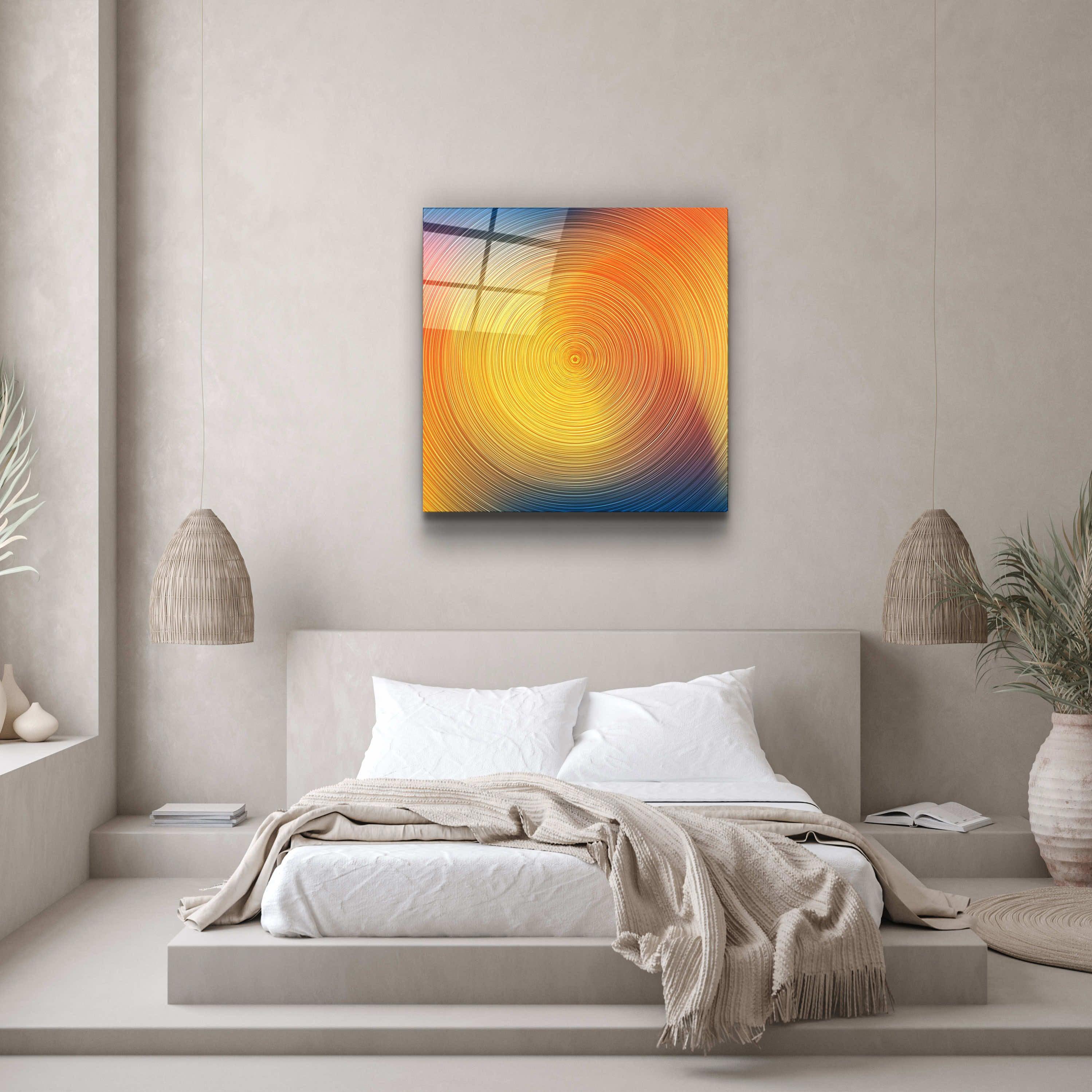 ."Yellow Hypnosis". Designer's Collection Glass Wall Art - ArtDesigna Glass Printing Wall Art