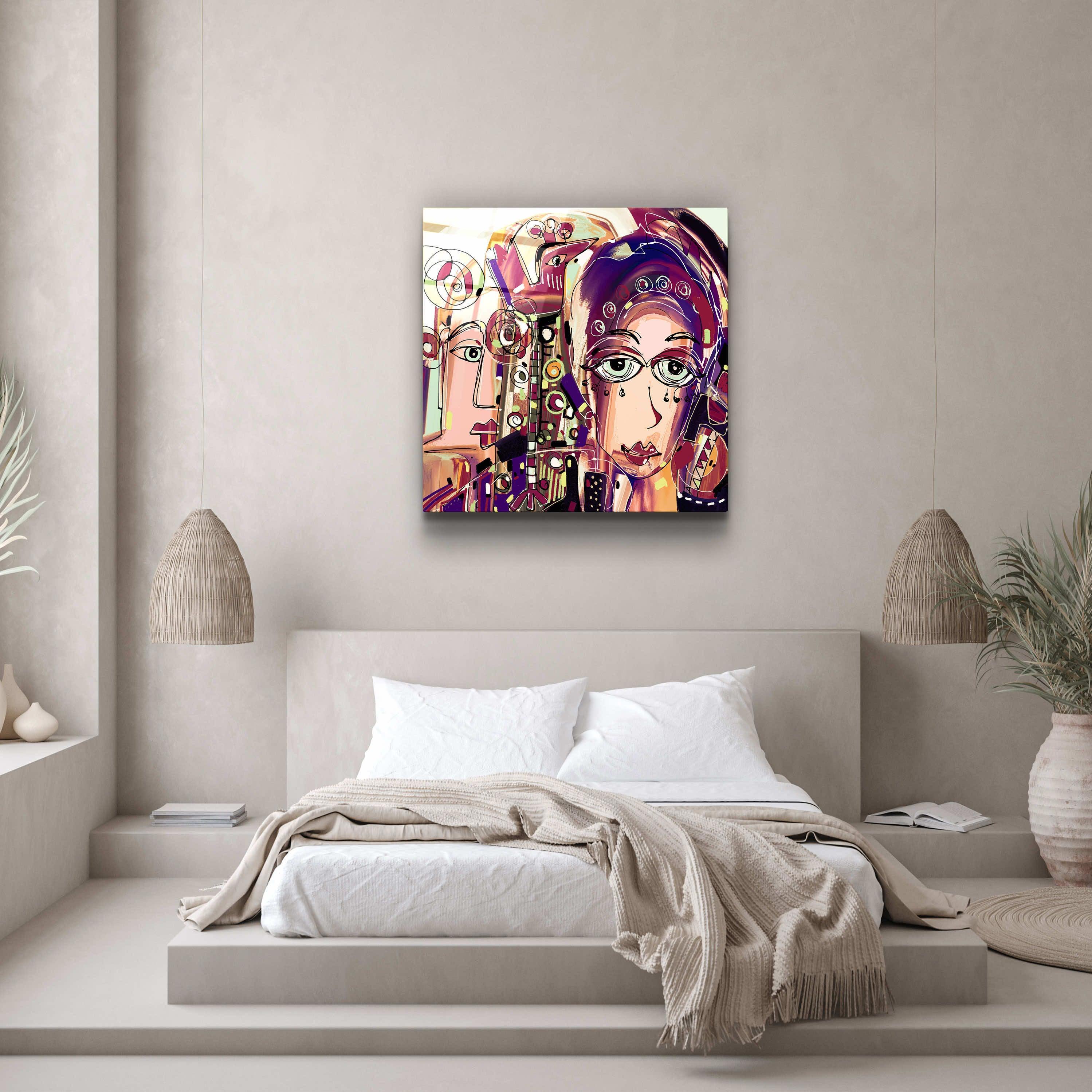 ."Faces Illustration-Abstract". Designer's Collection Glass Wall Art - ArtDesigna Glass Printing Wall Art