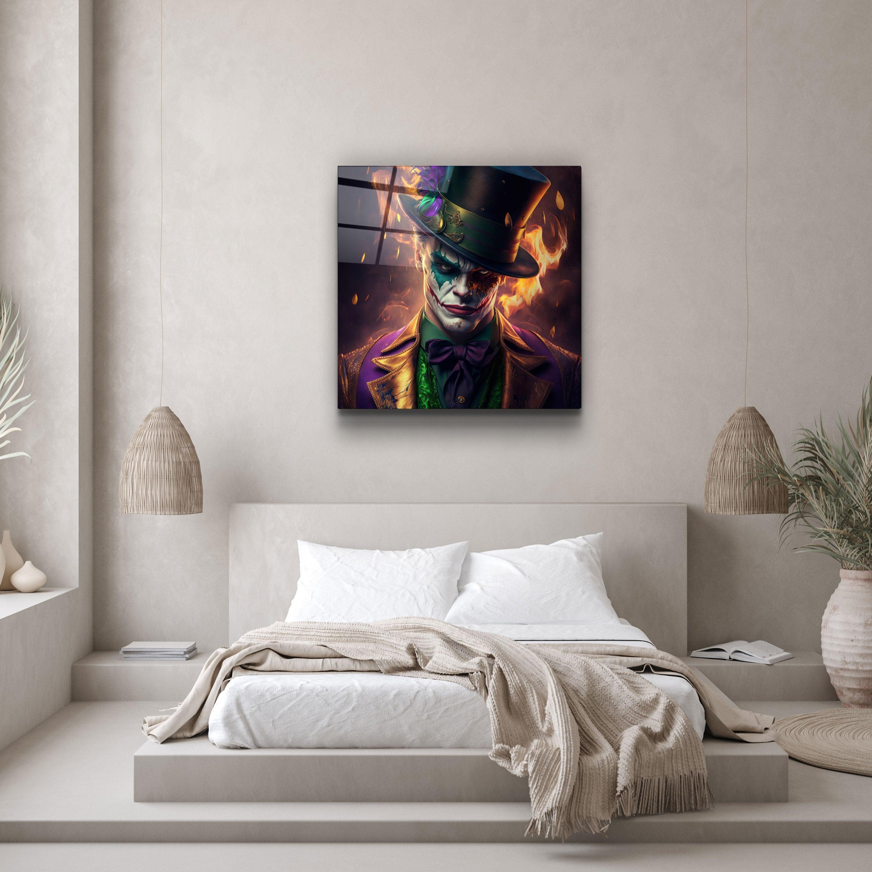 ."Joker of the Dark Side". Secret World Collection Glass Wall Art - ArtDesigna Glass Printing Wall Art