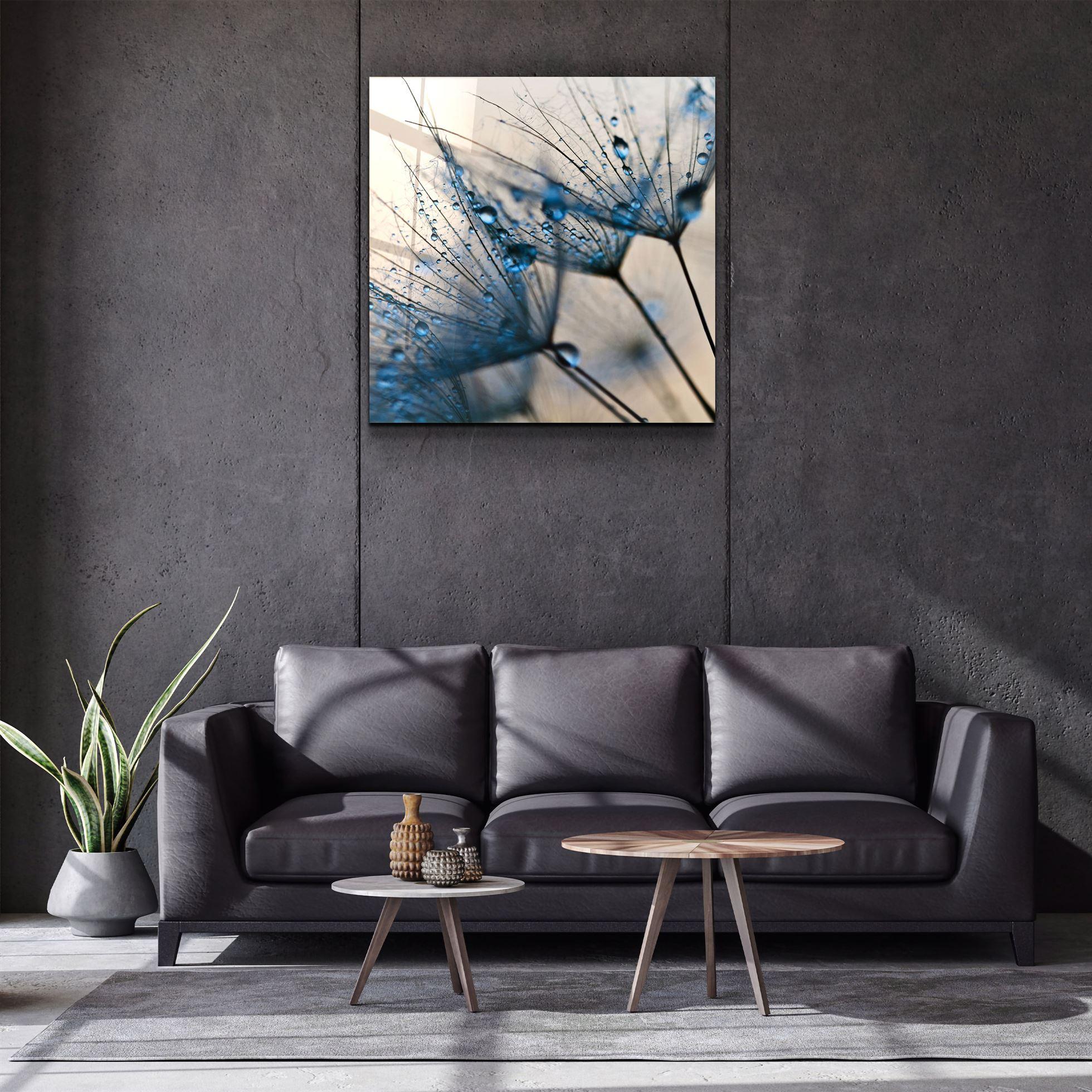 ・"Blue Flower"・Glass Wall Art - ArtDesigna Glass Printing Wall Art