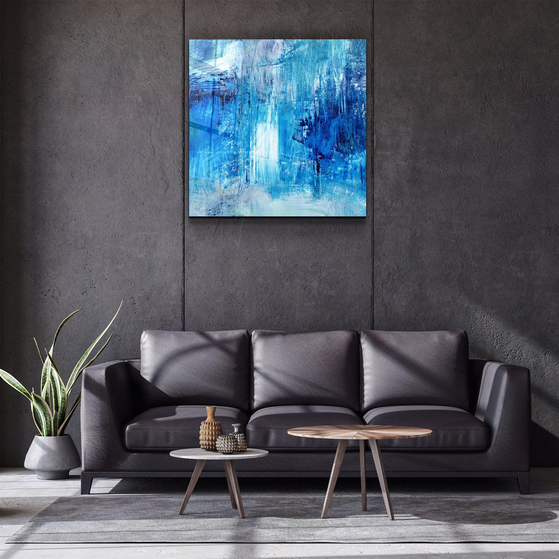 Blue Dreams Abstract | Glass Wall Art - Artdesigna