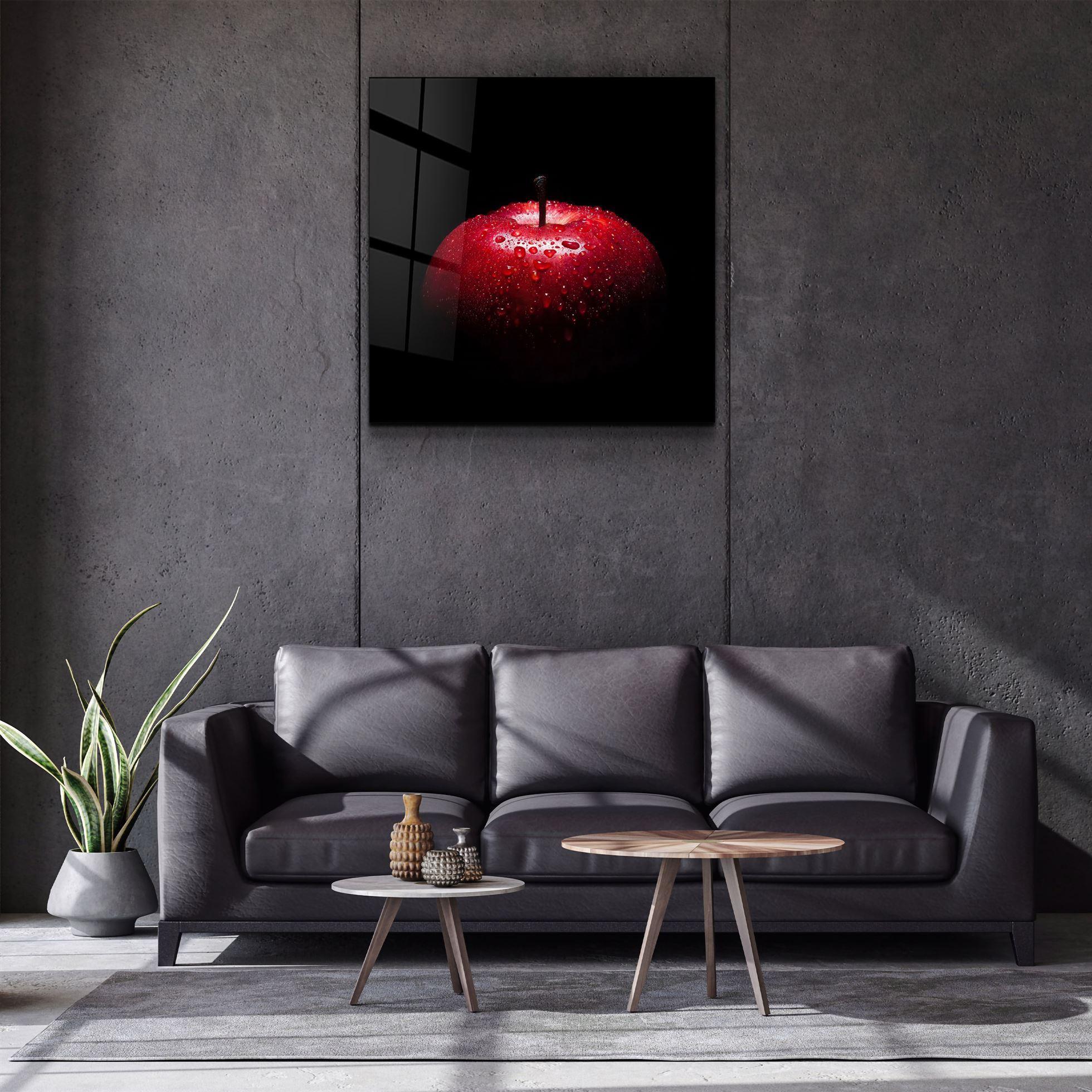 ・"Red Apple"・Glass Wall Art - ArtDesigna Glass Printing Wall Art