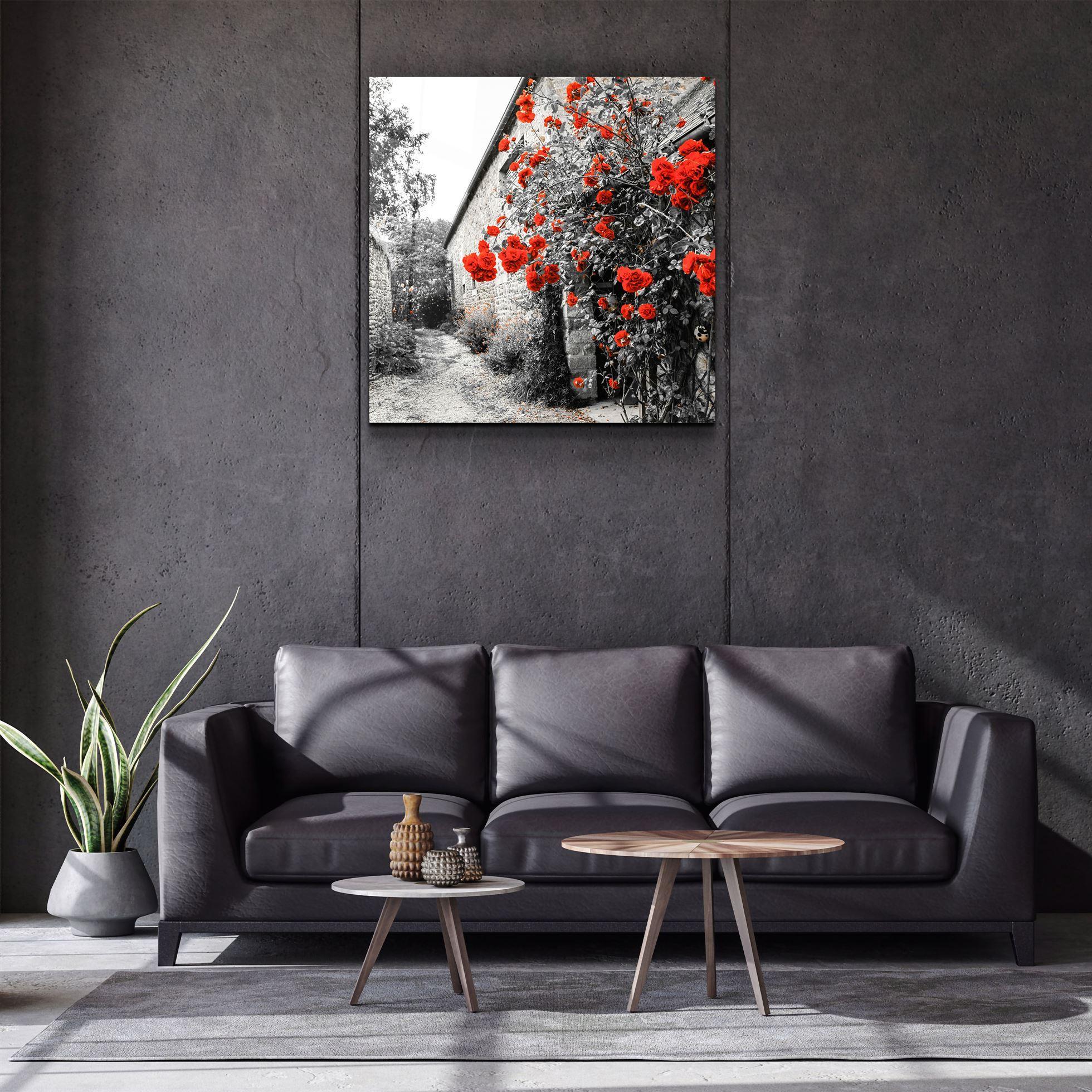 ・"Red Roses"・Glass Wall Art - ArtDesigna Glass Printing Wall Art