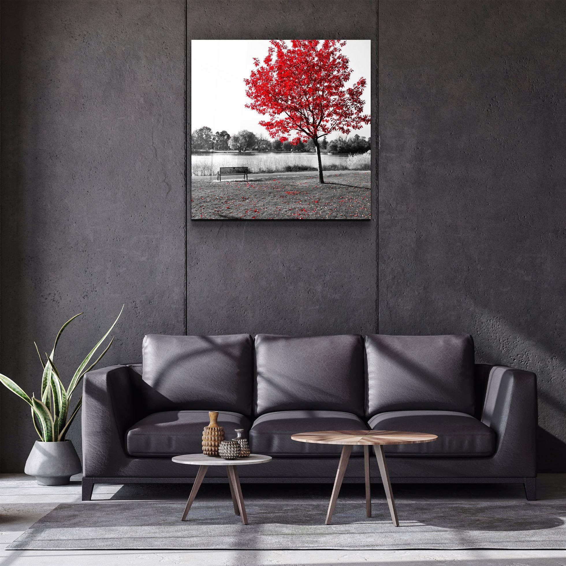 ・"Red Tree"・Glass Wall Art - ArtDesigna Glass Printing Wall Art