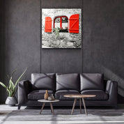 ・"Red Window"・Glass Wall Art - ArtDesigna Glass Printing Wall Art