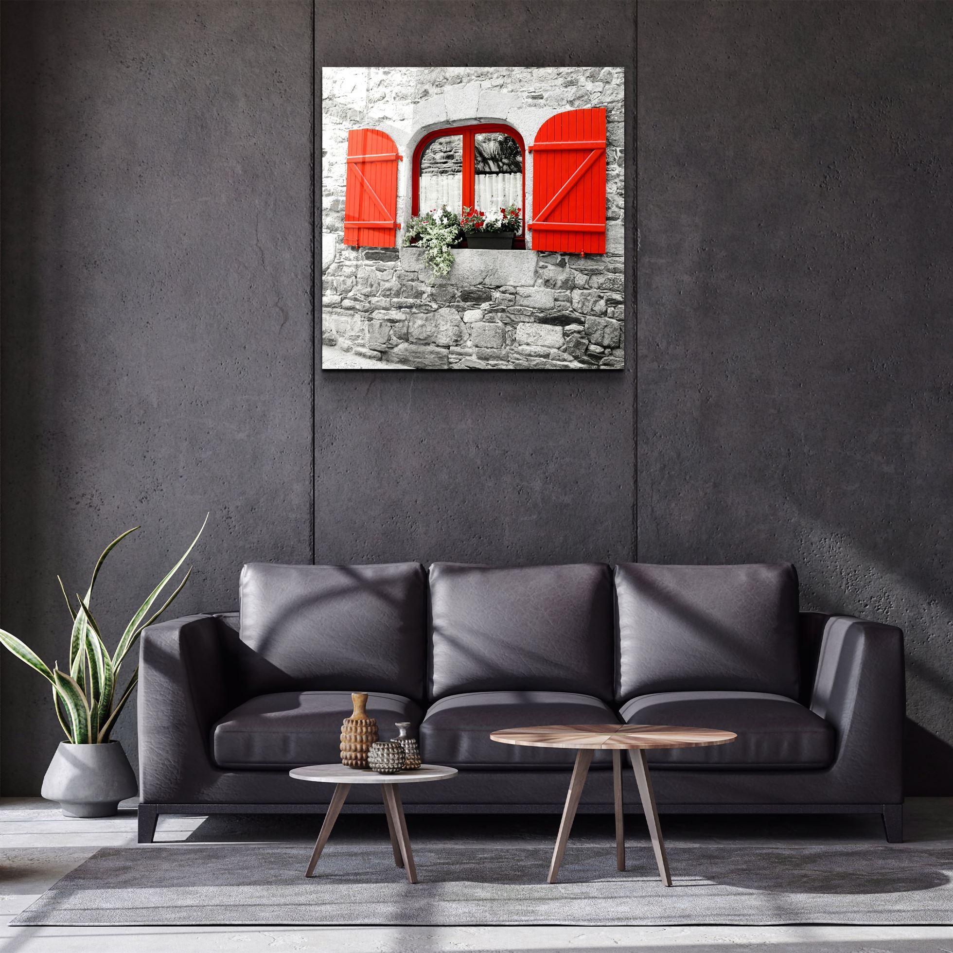 ・"Red Window"・Glass Wall Art - ArtDesigna Glass Printing Wall Art