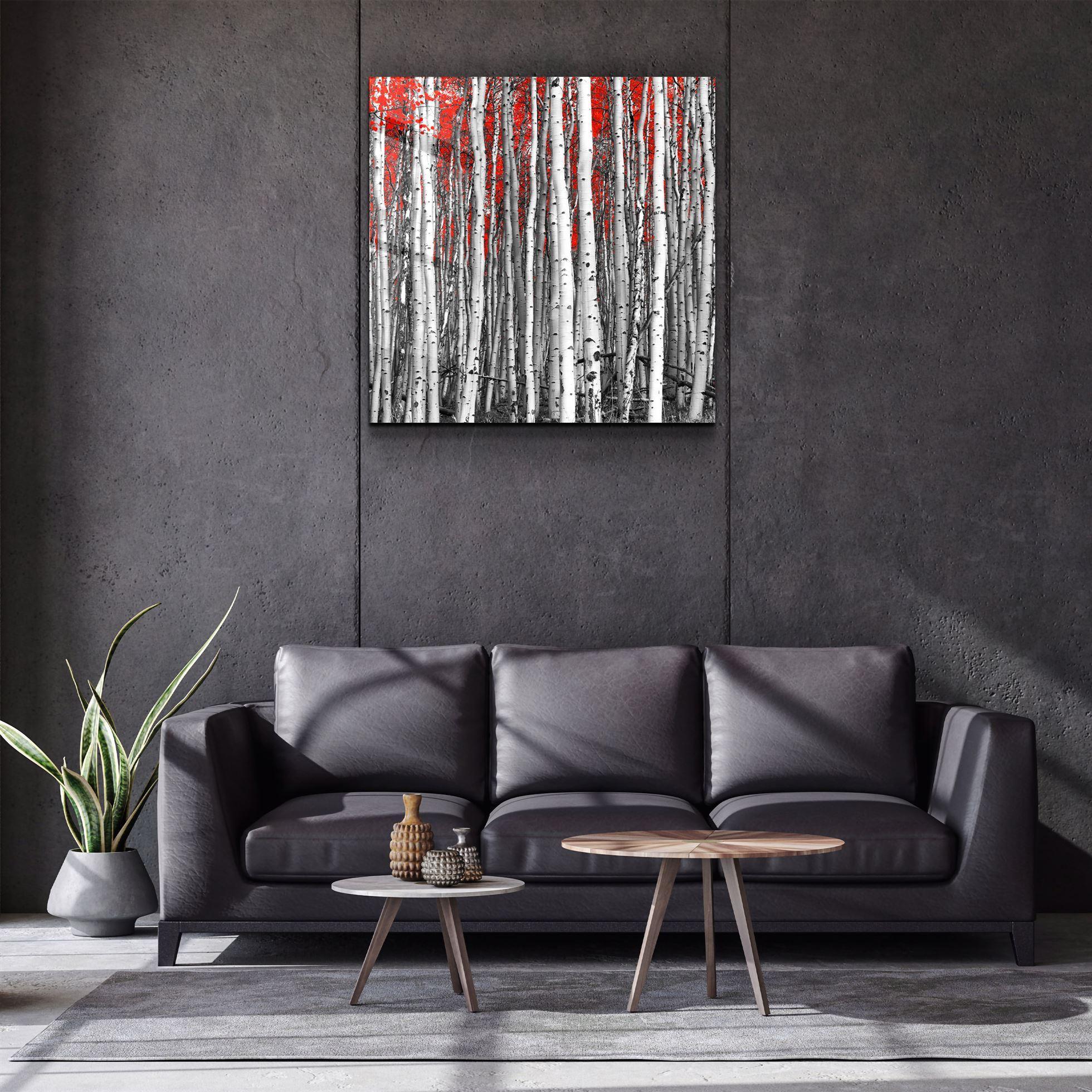 ・"Red Forest"・Glass Wall Art - ArtDesigna Glass Printing Wall Art