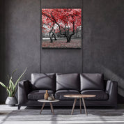 ・"Red Tree"・Glass Wall Art - ArtDesigna Glass Printing Wall Art