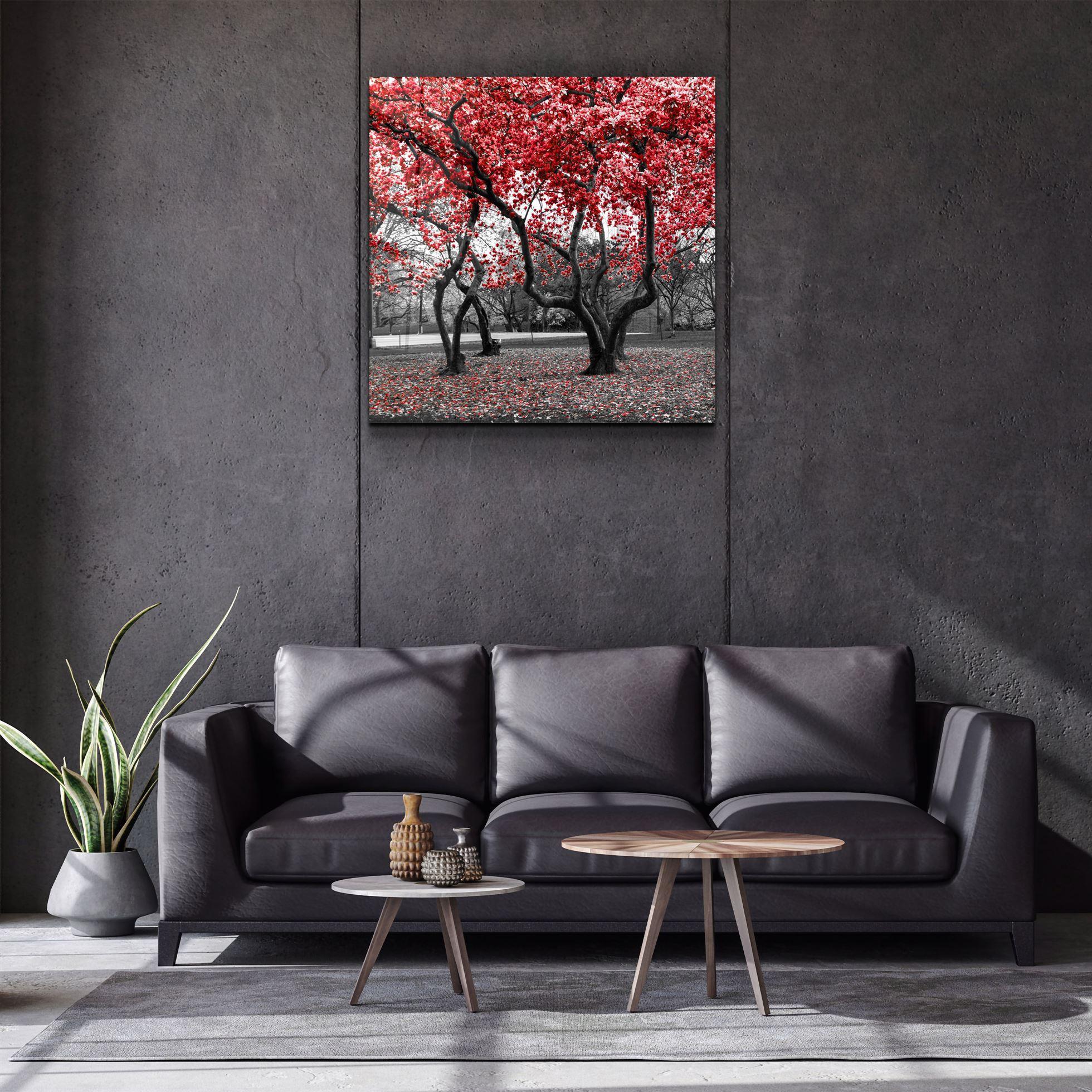 ・"Red Tree"・Glass Wall Art - ArtDesigna Glass Printing Wall Art