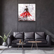 ・"Woman (Red)"・Glass Wall Art - ArtDesigna Glass Printing Wall Art