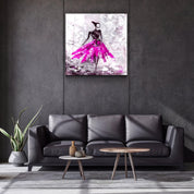 ・"Women (Pink)"・Glass Wall Art - ArtDesigna Glass Printing Wall Art