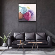 ・"Colored Yarn Balls"・Glass Wall Art - ArtDesigna Glass Printing Wall Art