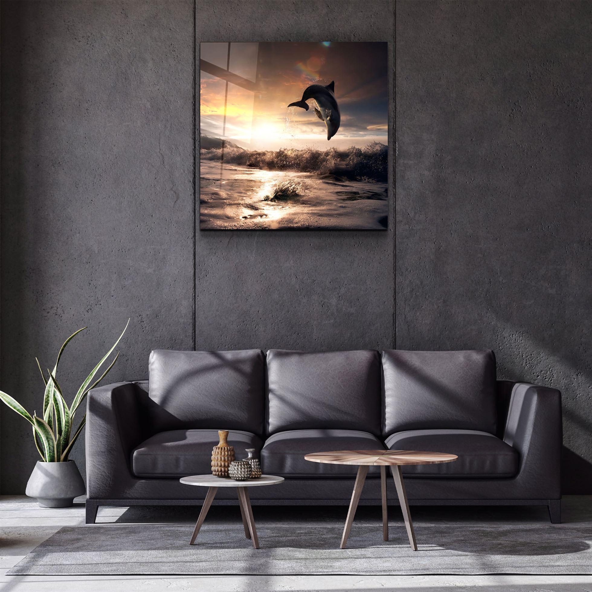 ・"Dolphin"・Glass Wall Art - ArtDesigna Glass Printing Wall Art