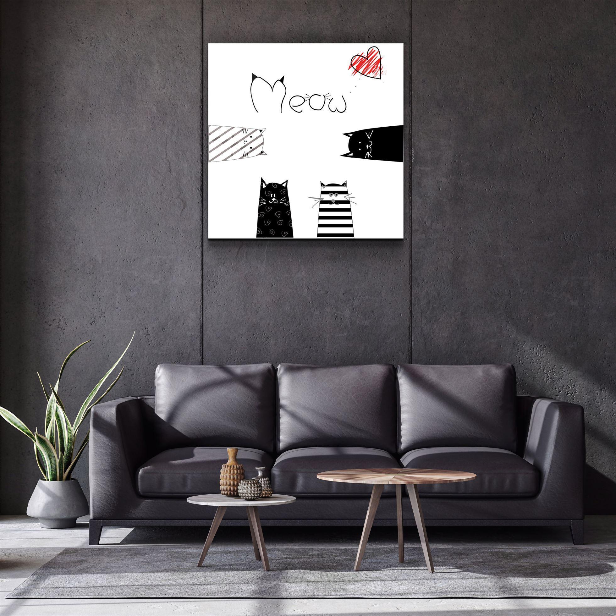 ・"Meow (Cat)"・Glass Wall Art - ArtDesigna Glass Printing Wall Art