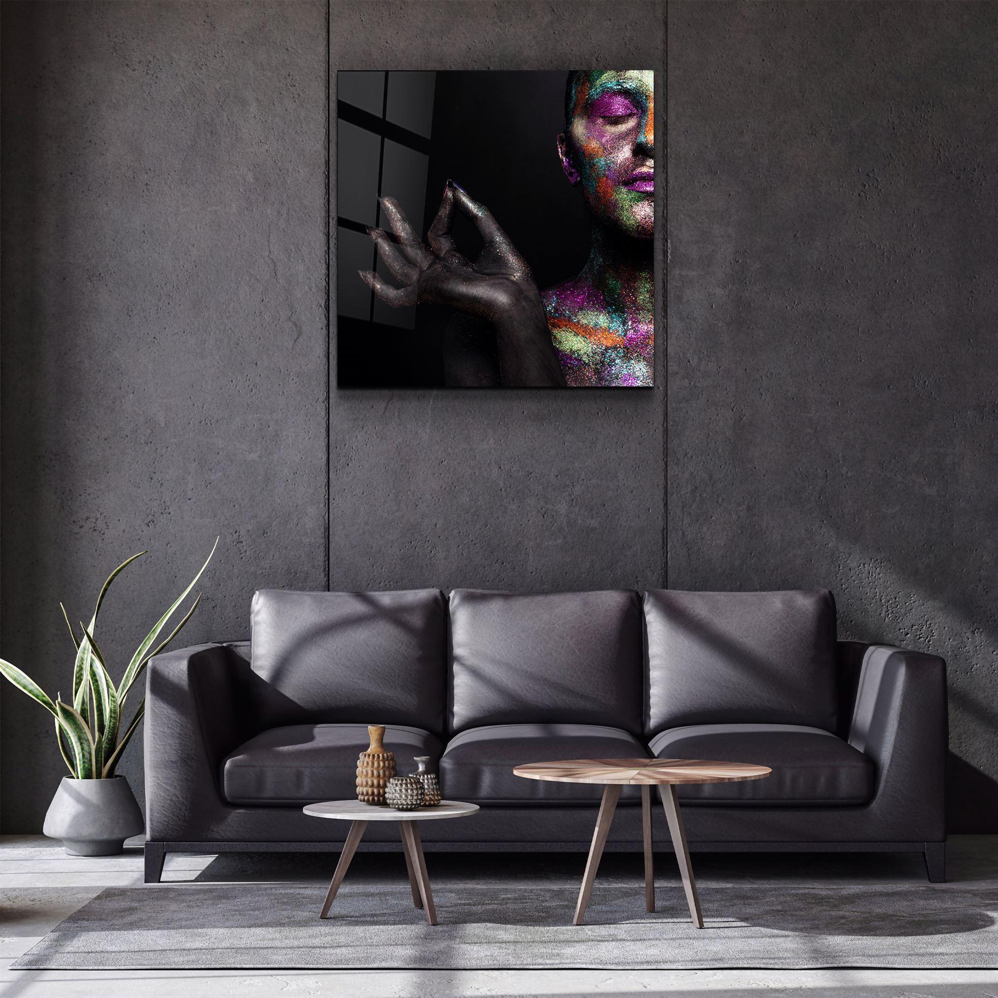 ・"Shimmering Yoga"・Glass Wall Art - ArtDesigna Glass Printing Wall Art