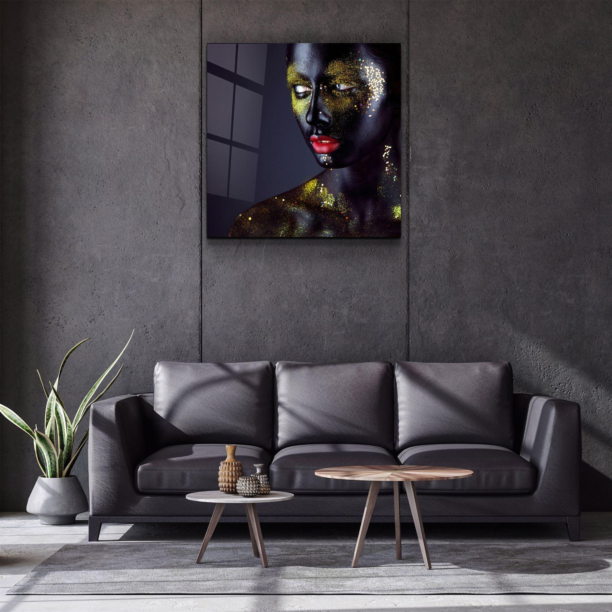 ・"Gold Stamps"・Glass Wall Art - ArtDesigna Glass Printing Wall Art