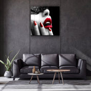 ・"Red Lips"・Glass Wall Art - ArtDesigna Glass Printing Wall Art