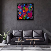 ・"Leaf Feast"・Glass Wall Art - ArtDesigna Glass Printing Wall Art