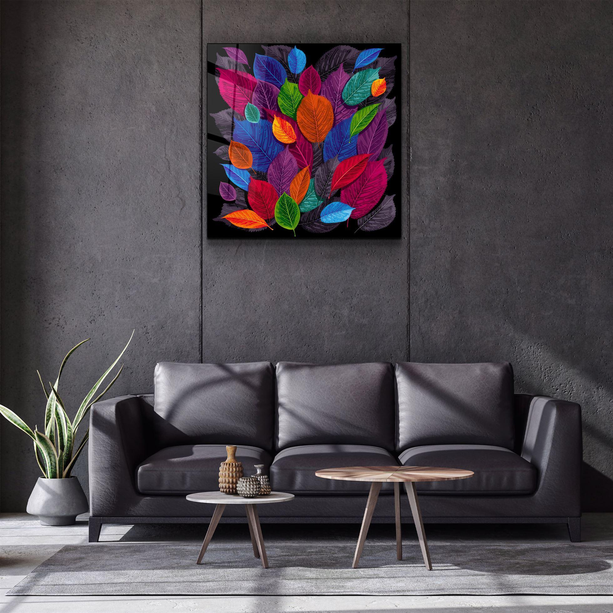 ・"Leaf Feast"・Glass Wall Art - ArtDesigna Glass Printing Wall Art
