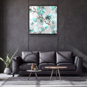 ・"Green Flower"・Glass Wall Art - ArtDesigna Glass Printing Wall Art
