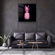 ・"Pink Pineapple"・Glass Wall Art - ArtDesigna Glass Printing Wall Art