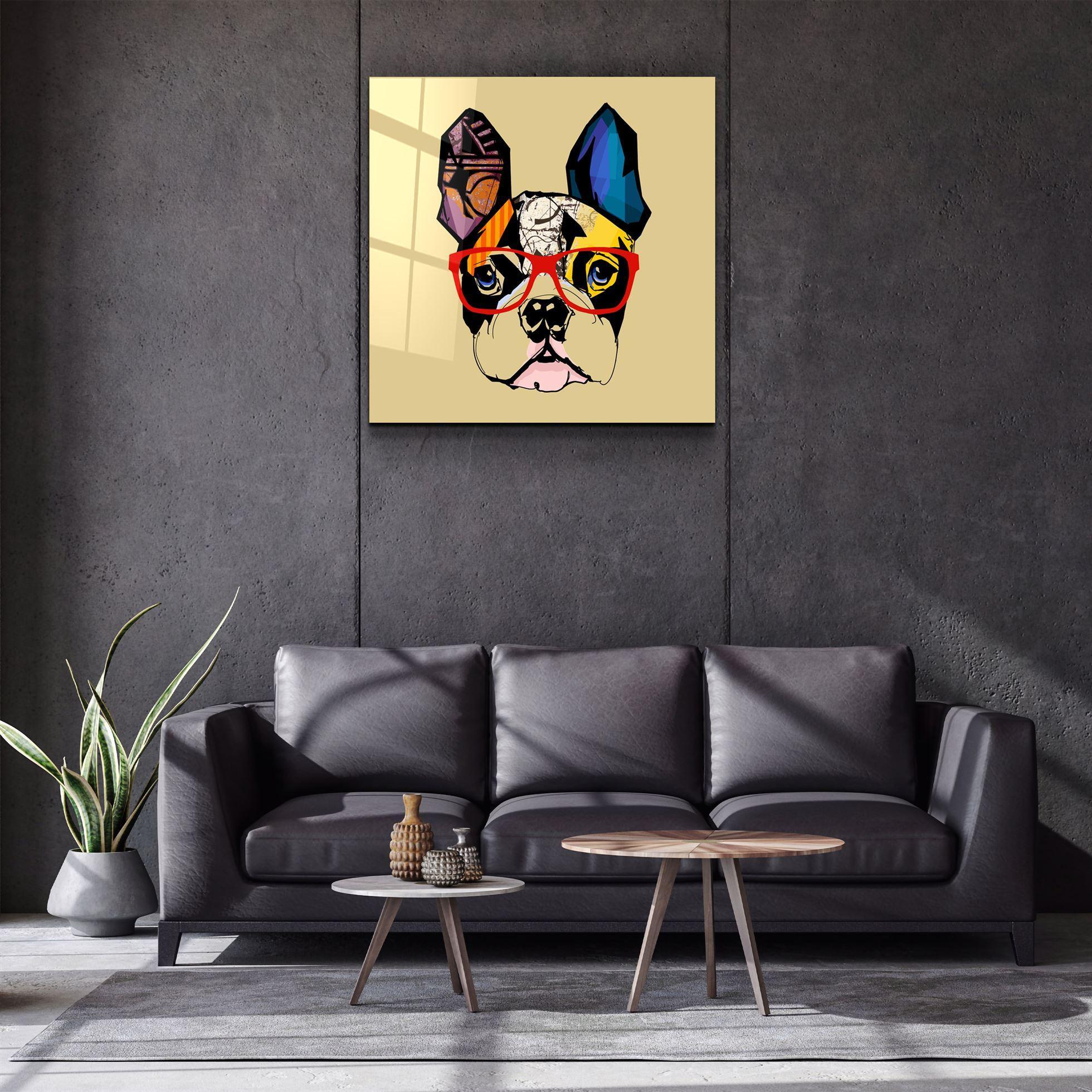 ・"Abstract Dog Face"・Glass Wall Art - ArtDesigna Glass Printing Wall Art
