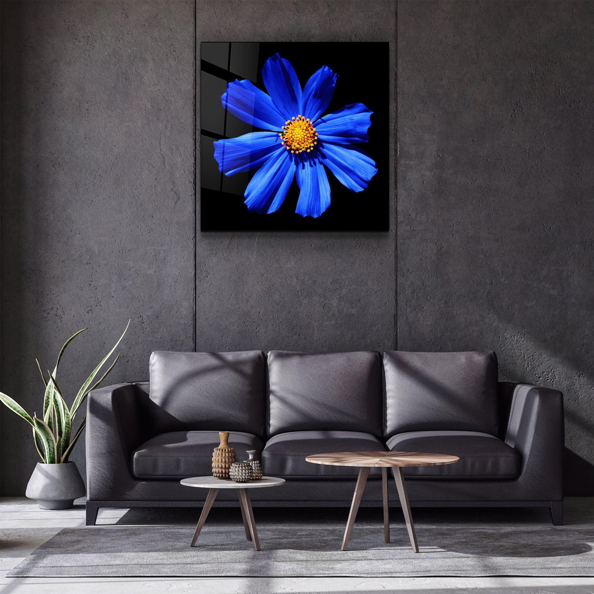 ・"Blue Flower"・Glass Wall Art - ArtDesigna Glass Printing Wall Art